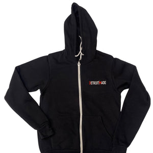 NEW! Embroidered Pullover Fleece Unisex Hoodie Jogger Separate & Zip Up-[Black Only]