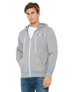 Clearance! - Unisex Embroidered Full-Zip Hoodie (Black & Heather Grey)